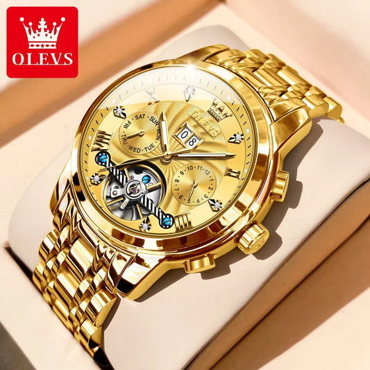 OLEVS 9910 Men Skeleton Design Watch