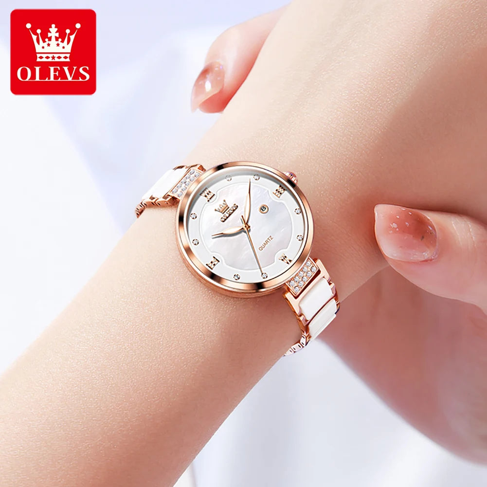 OLEVS 5589 Waterproof Watch for Ladies Bracelet Box Set