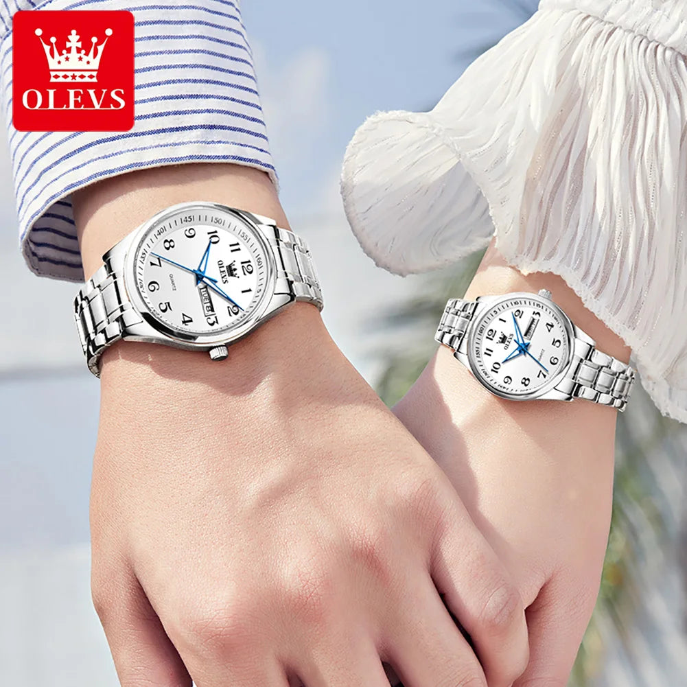 OLEVS 5567 Waterproof Luminous Wristwatch for Lovers