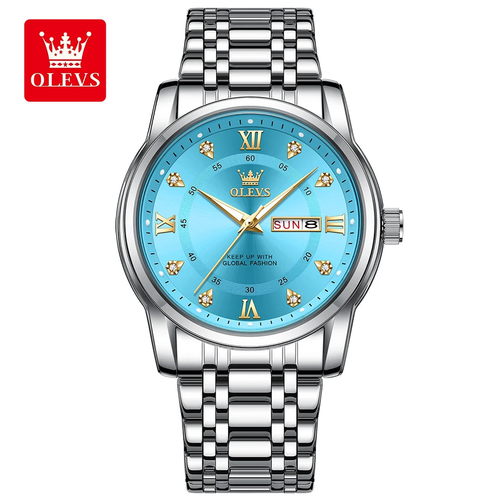 OLEVS TY712 Men's Casual Original Wristwatch Waterproof Stainless Steel Scratch-Resistant