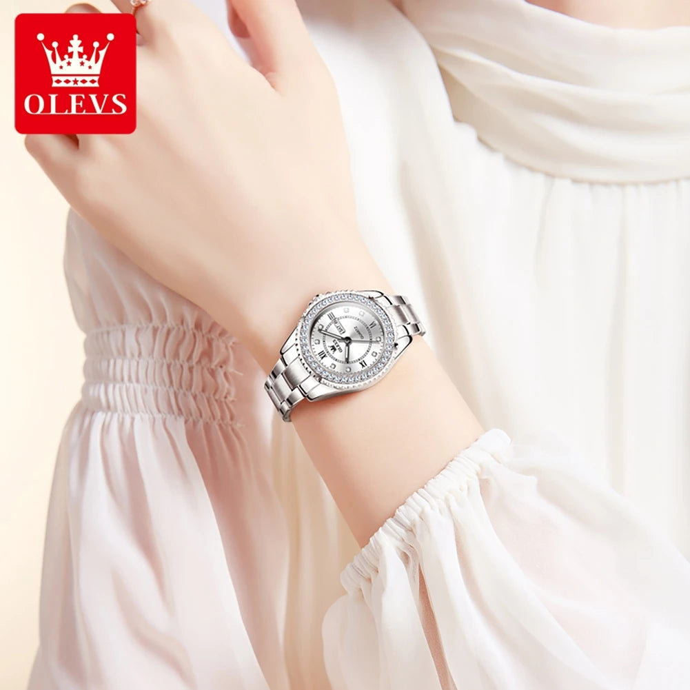 OLEVS 9993 Women's Quartz Drill Ring Dial Waterproof Luminous