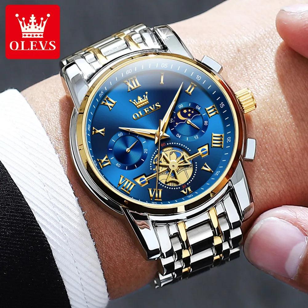 OLEVS 2859 Dial Luxury Waterproof Wrist Watch for Man Original Quartz