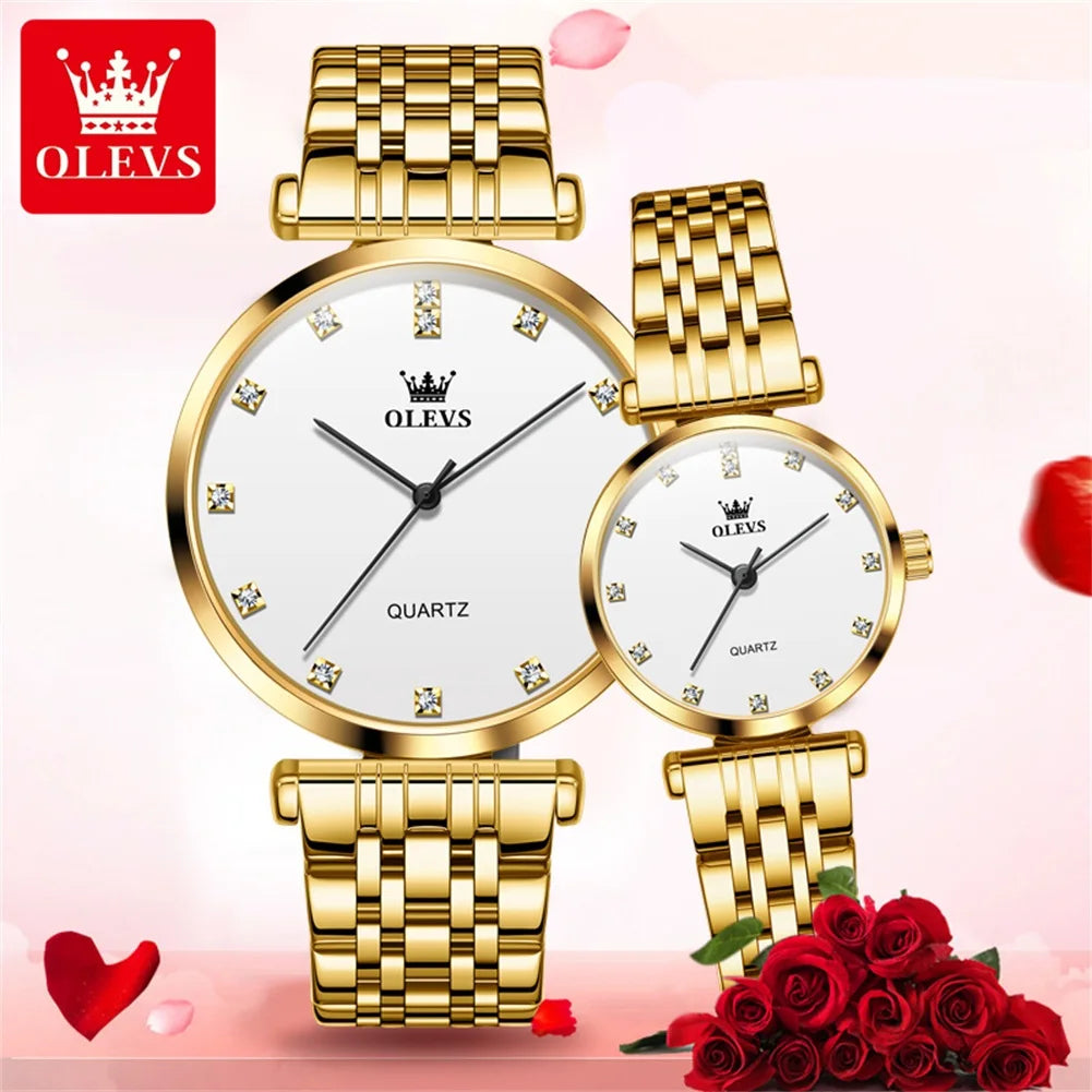 OLEVS 5596 Couple Simple Luxury Fashion Original Exquisite watch