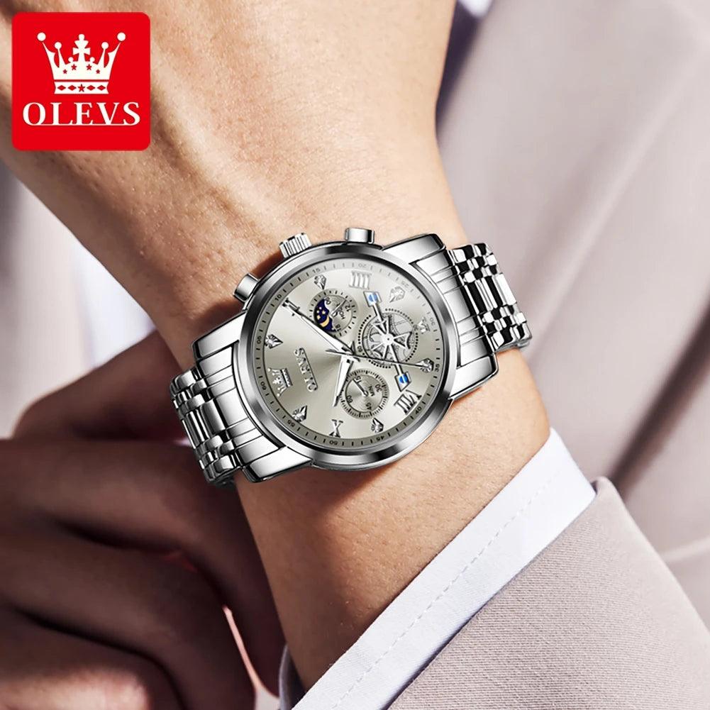 OLEVS 2856 Classic Multifunctional Fltwheel Chronograph
