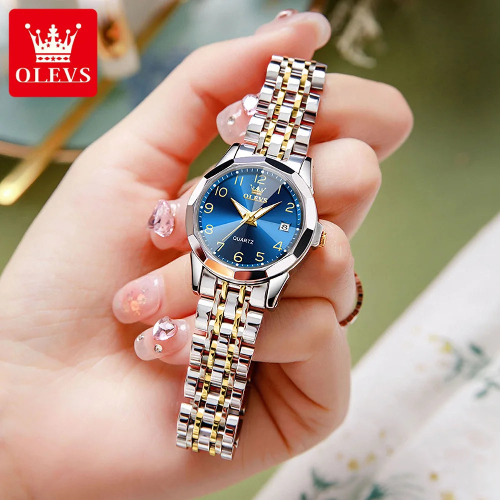 OELVS 9970 Women's Luxury Rhombus Waterproof Luminous Wristwatch