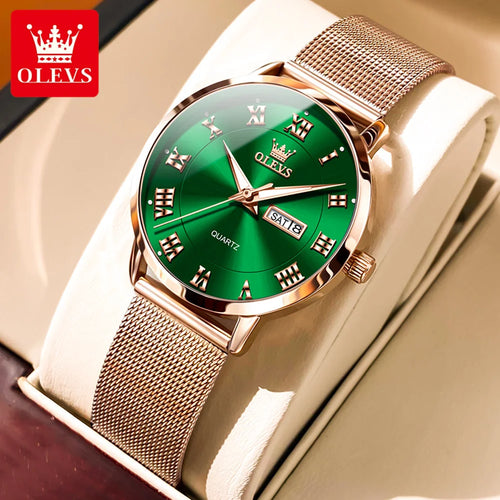 2920 Women's Roman Numerals Wristwatch Stainless Steel Mesh Luminous Watch