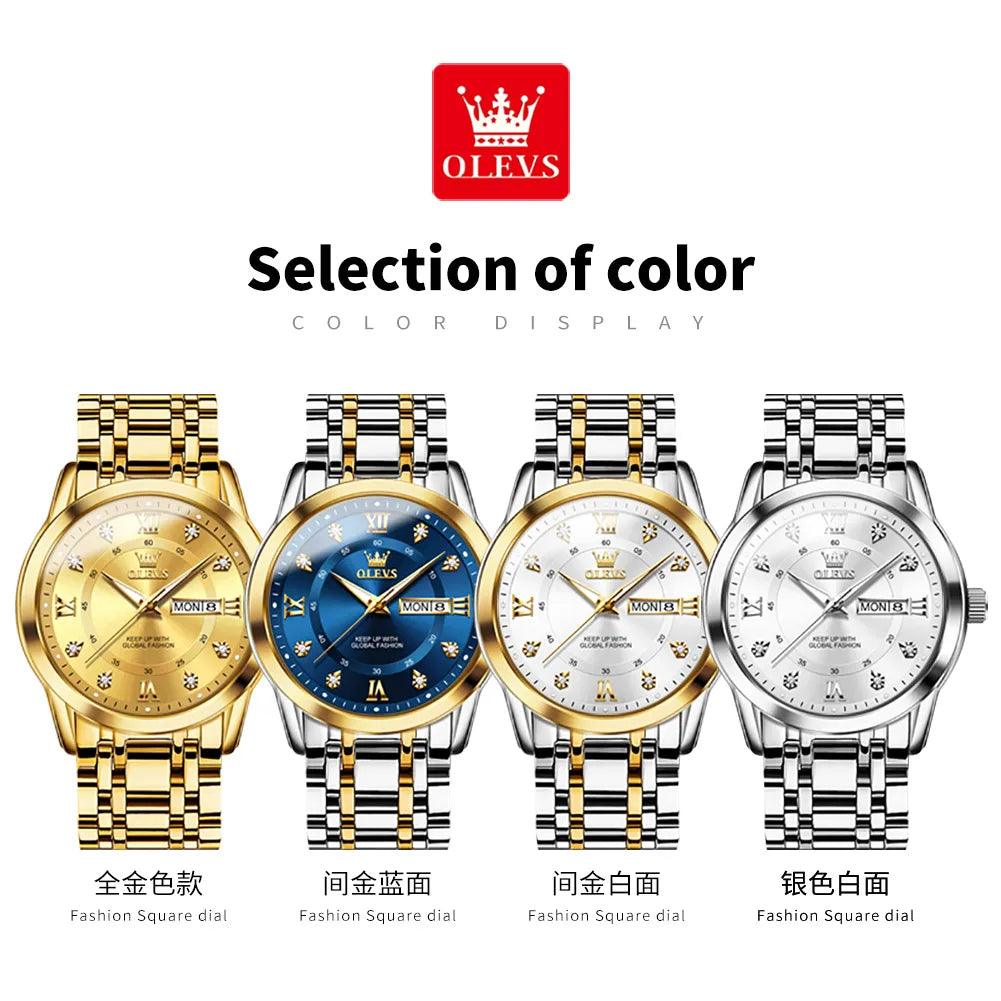 OLEVS 5513 Fashion Gold Stainless Steel Watch