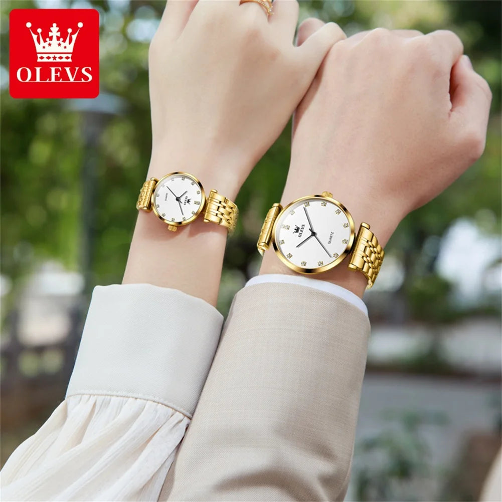 OLEVS 5596 Couple Simple Luxury Fashion Original Exquisite watch