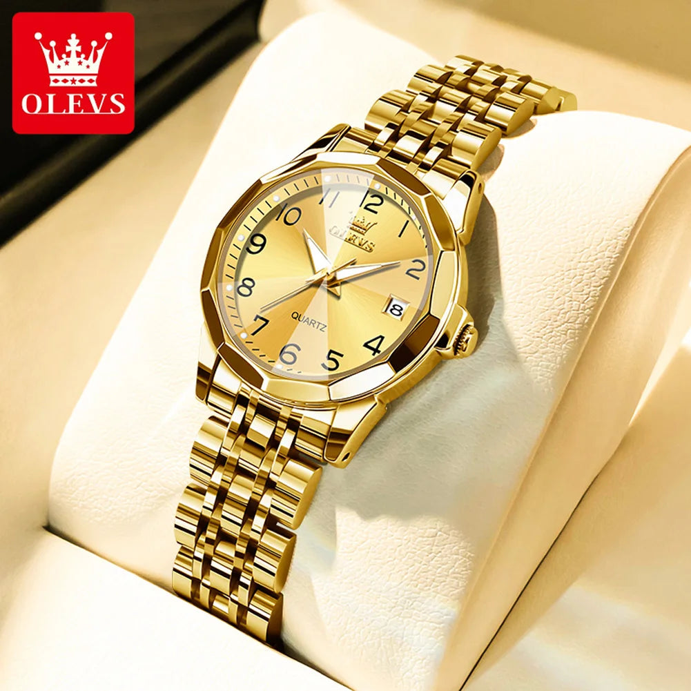 OELVS 9970 Women's Luxury Rhombus Waterproof Luminous Wristwatch