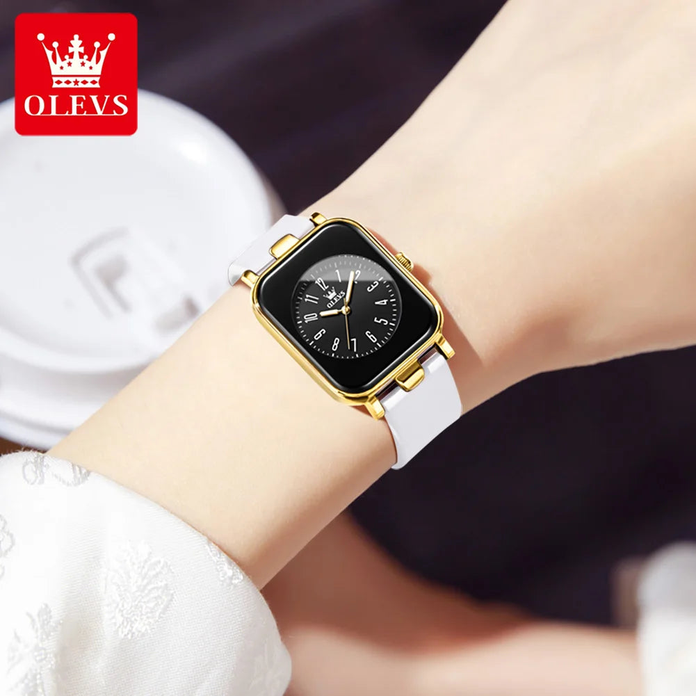 OLEVS 9961 Women's Waterproof Silicone Luminous Hands Style Watch