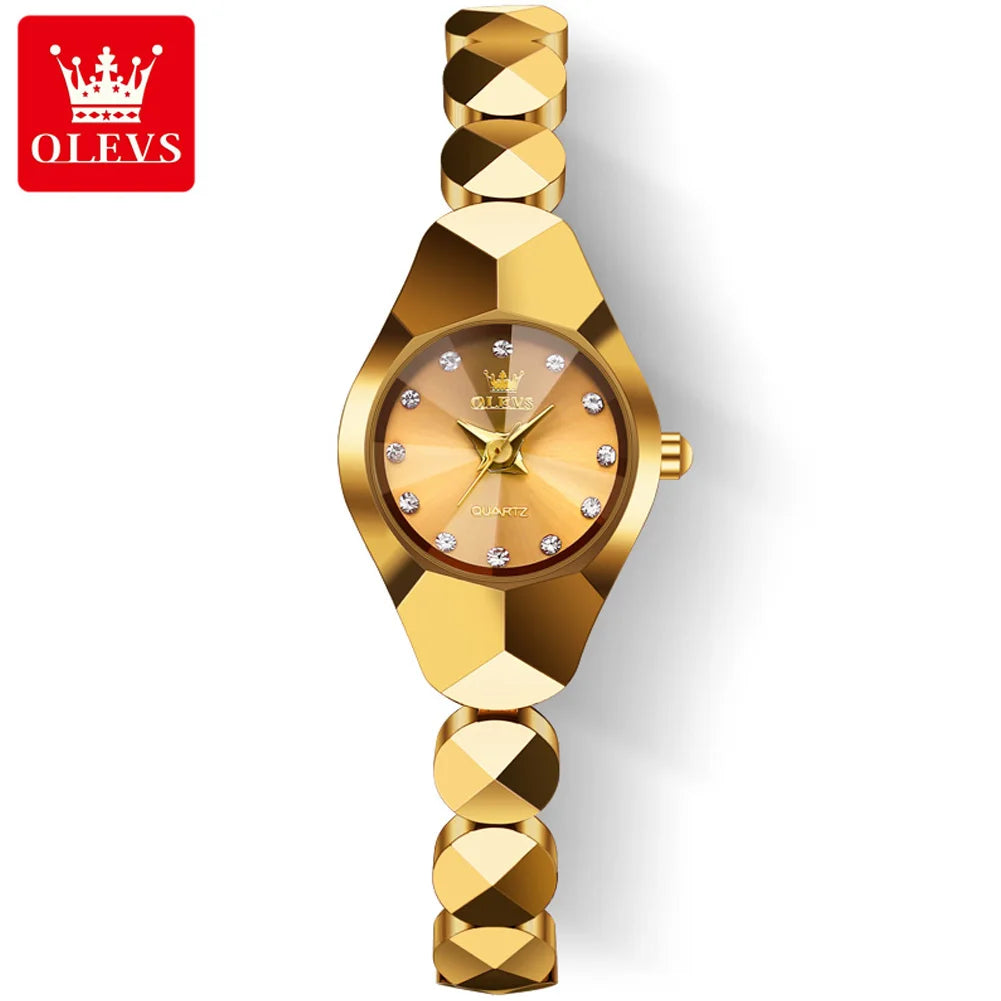 OLEVS 7007 Women's Mirror Diamond Scale Tungsten Steel Watch