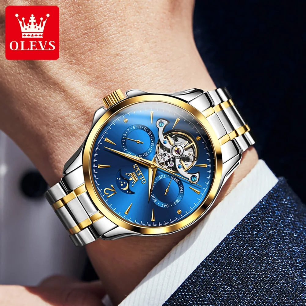 OLEVS 6663 Men's Waterproof Luminous Watch Moon Phase