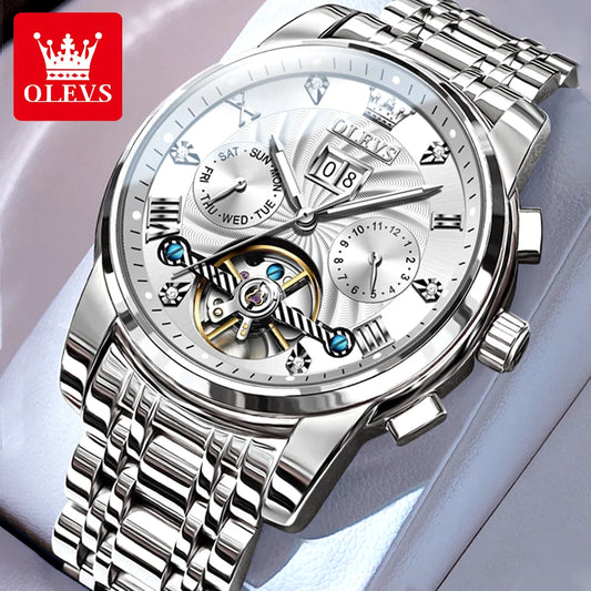 OLEVS 9910 Men's Busniess Multifunctional Calendar Luminous Flywheel