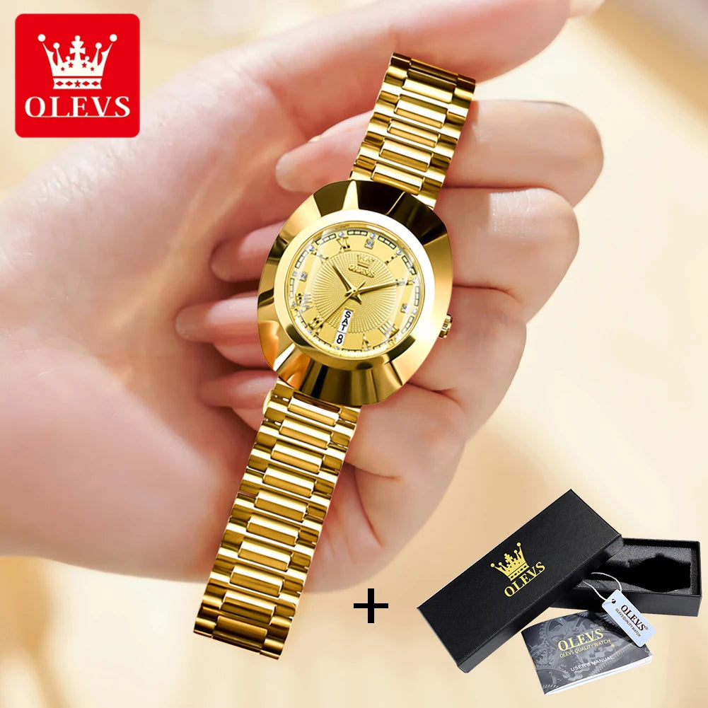 OLEVS 7008 New Big Dial LuxuryWaterproof Quartz Watch For Women