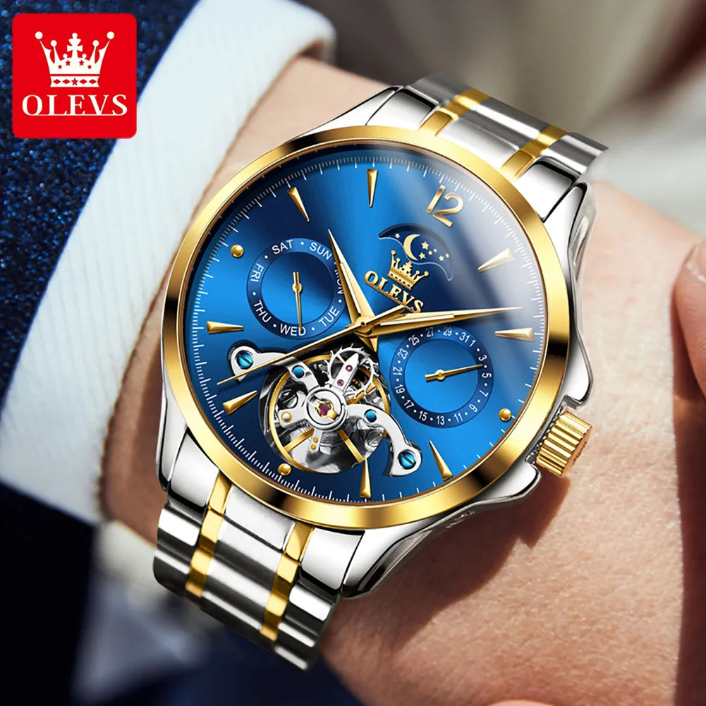 OLEVS 6663 Men's Waterproof Luminous Watch Moon Phase
