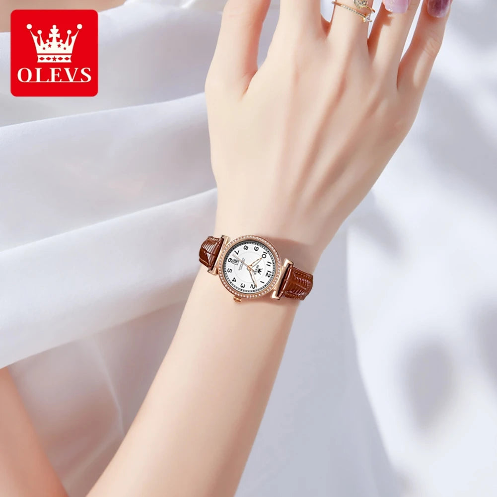OLEVS 5590 Women's Balloon Dial Leather
