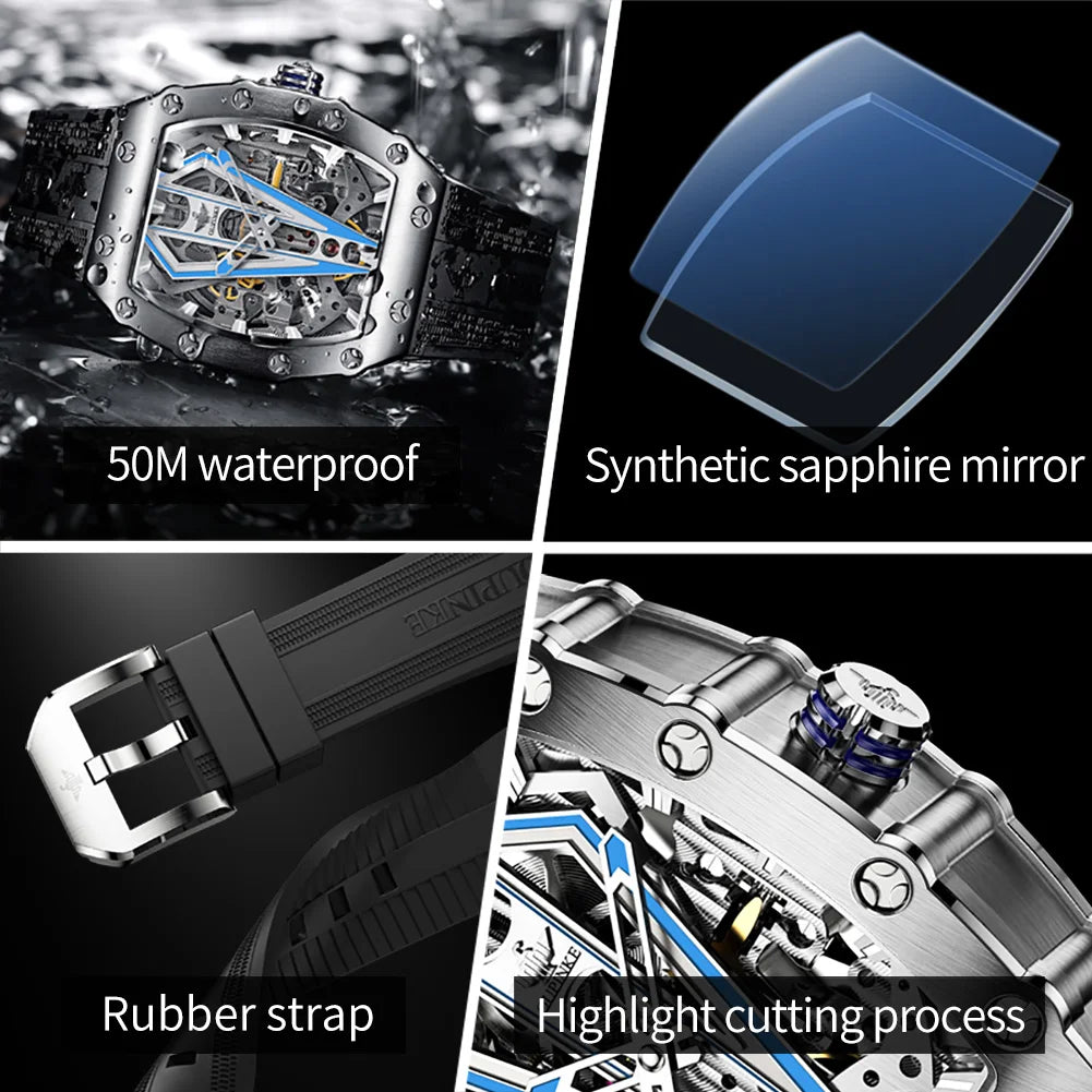 OUPINKE 3179 Luxury Waterproof Tonneau Tungsten Steel Sapphire Mirror