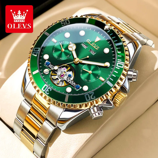 OLEVS 6605 Men's Skeleton Automatic Watch