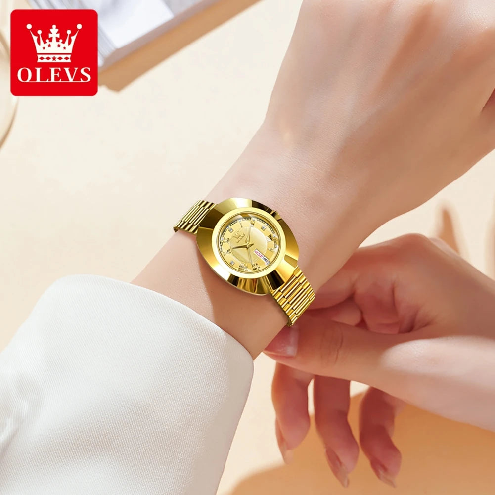 OLEVS 7008 New Big Dial LuxuryWaterproof Quartz Watch For Women