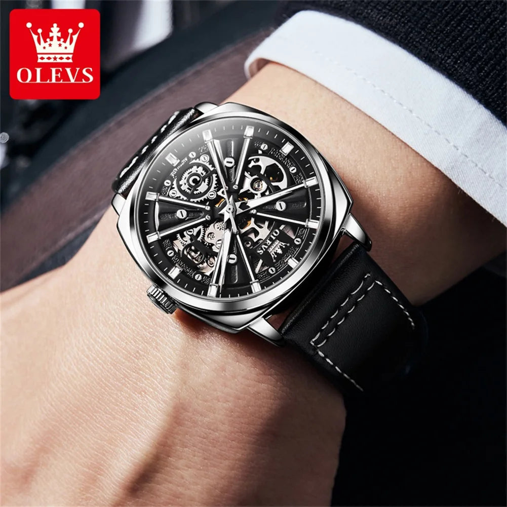 OLEVS 6685 Men's Hollow Out Style Ruby Waterproof Luminous Anti-Seismic