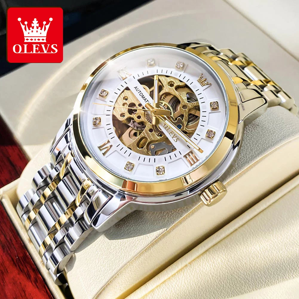 OLEVS 9901 Men's Luxury Hollowing Mechanical Waterproof Luminous