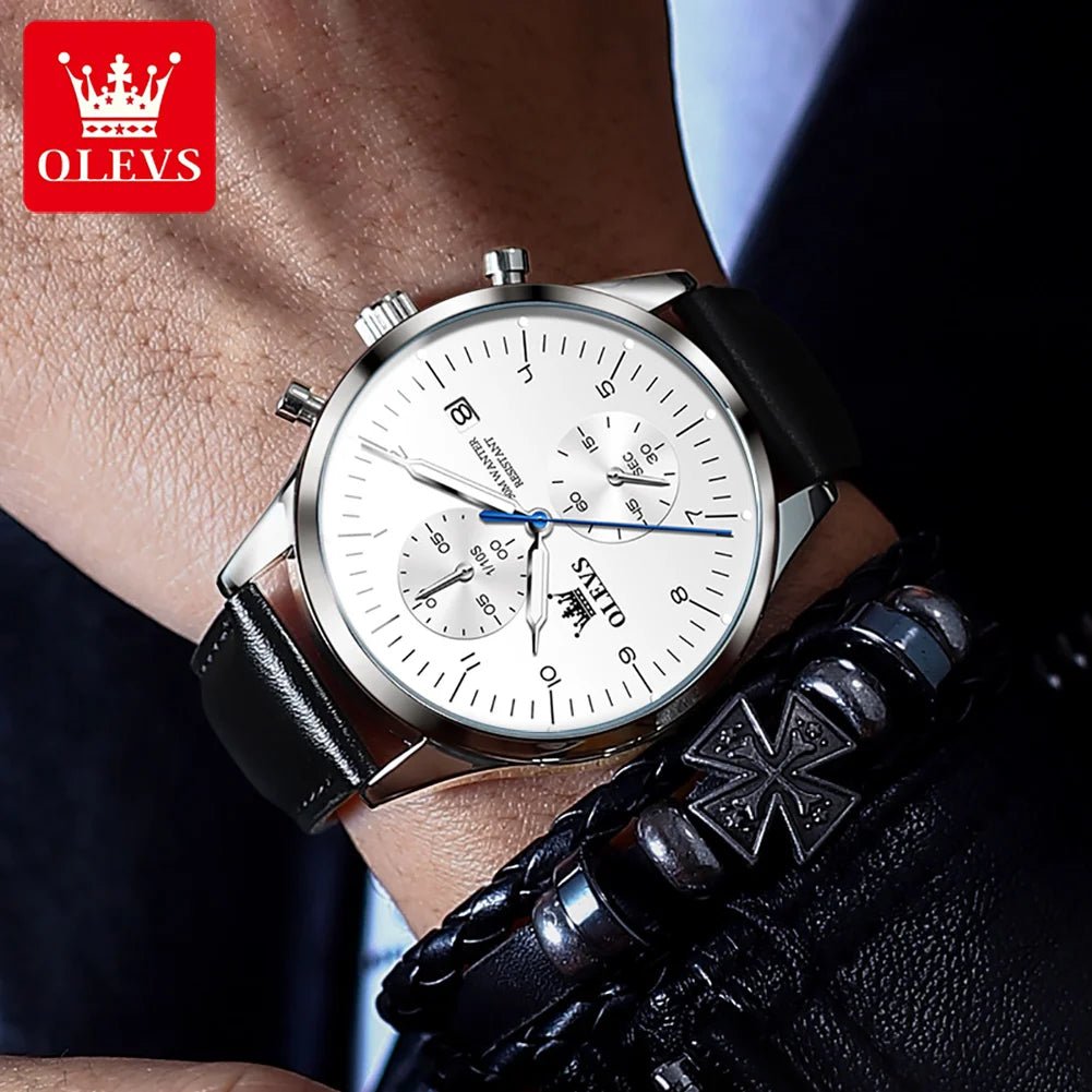 OLEVS 2880 Men's Chronograph Waterproof Luminous Date Casual Luxury