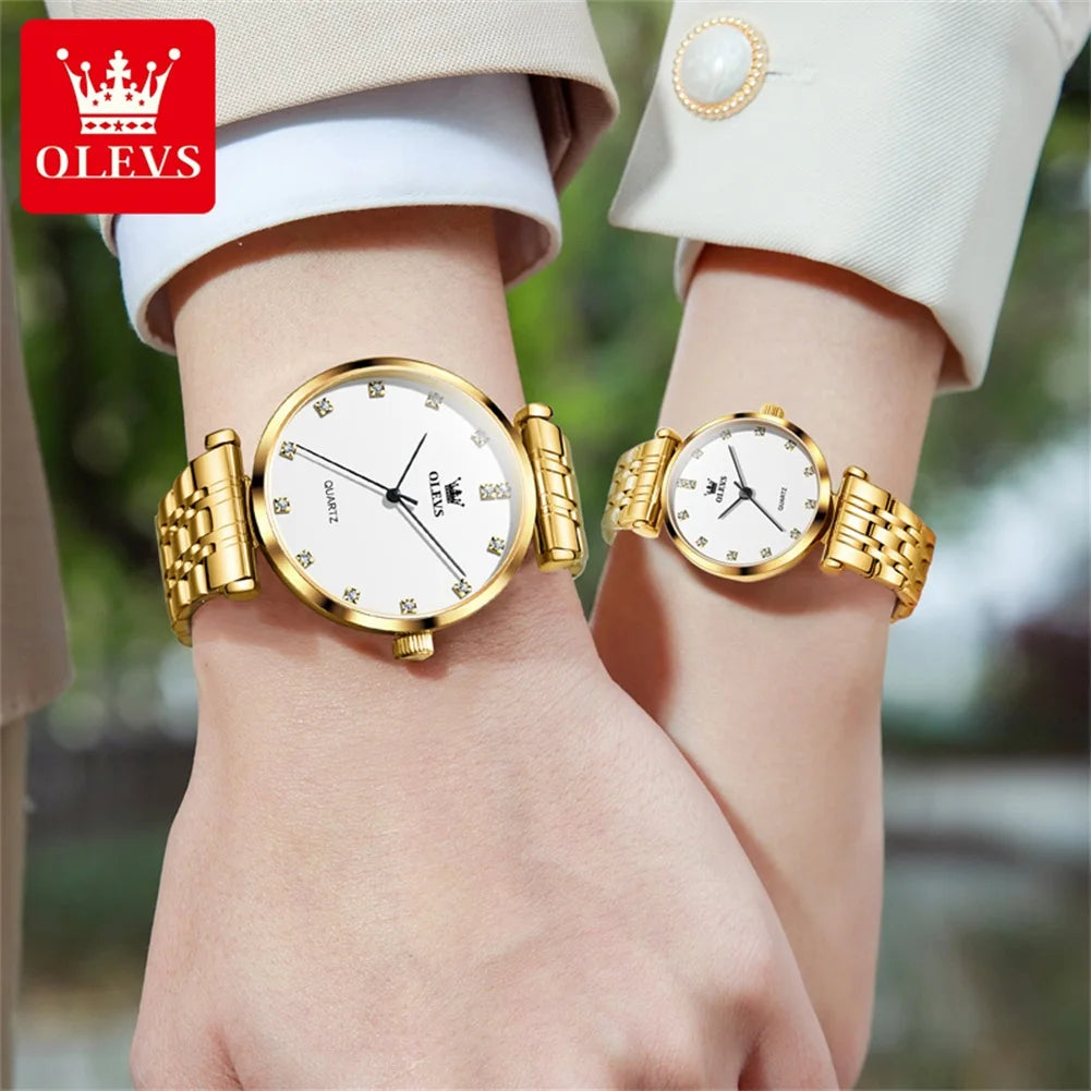 OLEVS 5596 Couple Simple Luxury Fashion Original Exquisite watch