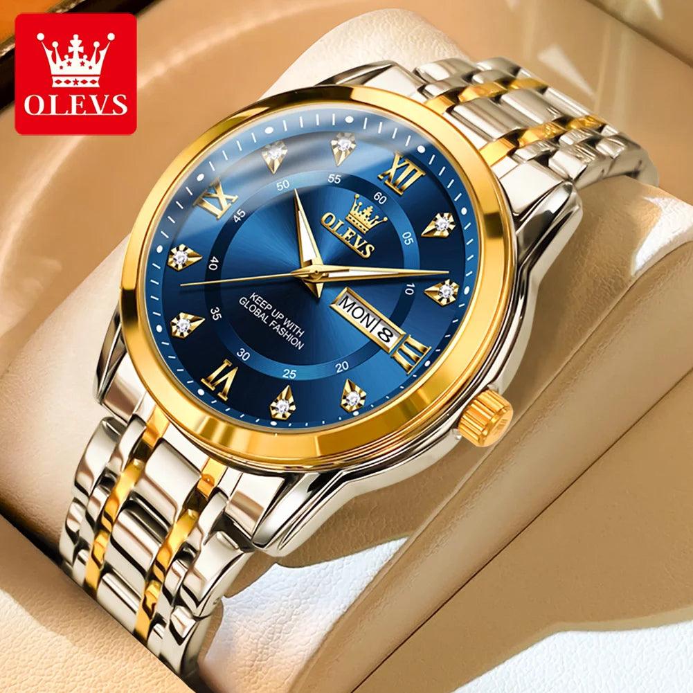 OLEVS 5513 Fashion Gold Stainless Steel Watch