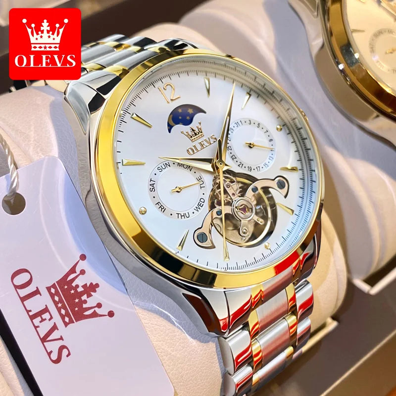 OLEVS 6663 Men's Waterproof Luminous Watch Moon Phase
