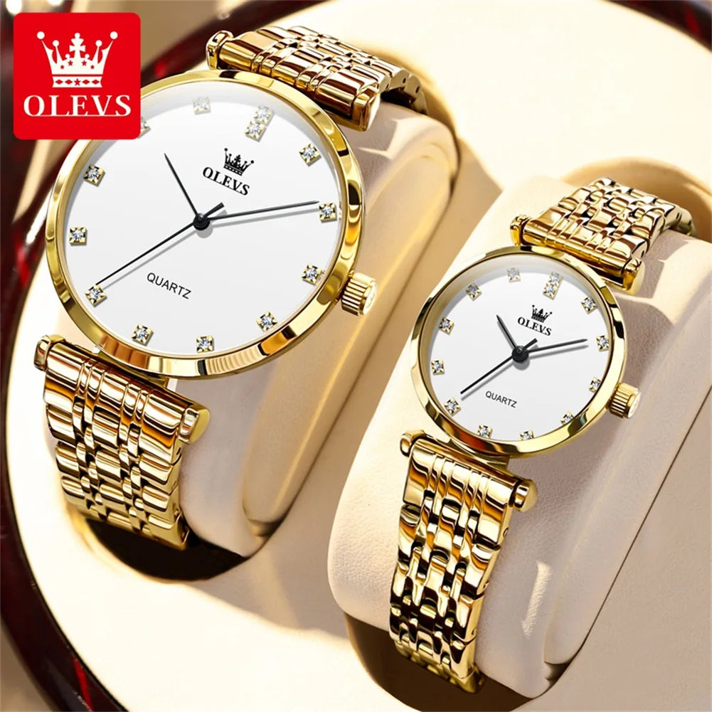OLEVS 5596 Couple Simple Luxury Fashion Original Exquisite watch