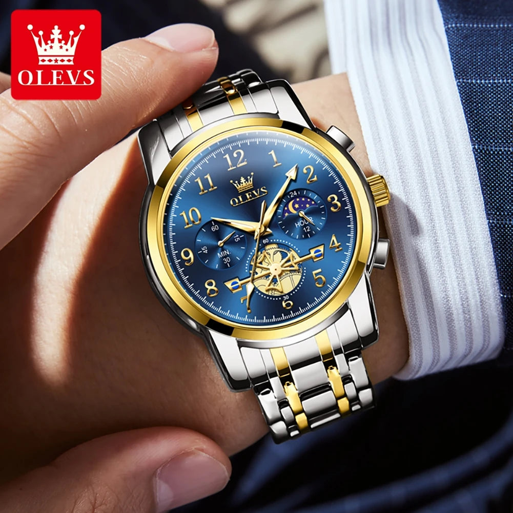 OLEVS 2900 Top Brand Multifunctional Chronograph Moon Phase