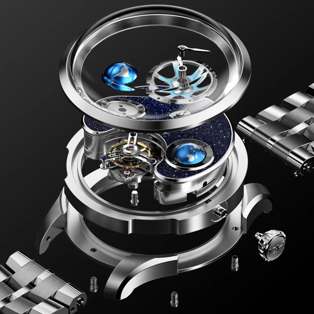 OLEVS 8606 Luxury Men's Advanced Tourbillon Waterproof Luminous Dual