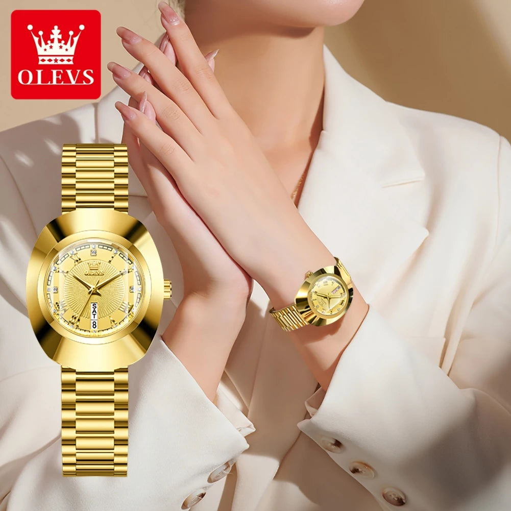 OLEVS 7008 New Big Dial LuxuryWaterproof Quartz Watch For Women