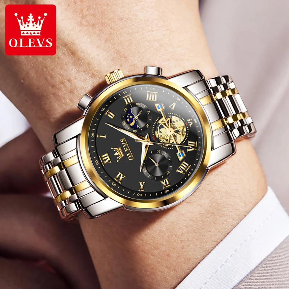 OLEVS 2859 Dial Luxury Waterproof Wrist Watch for Man Original Quartz