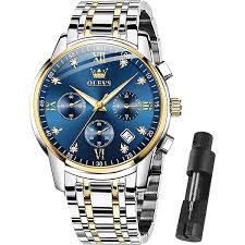 OLEVS Men's Luxury Classic Chronograph Waterproof Stainless Steel Strap