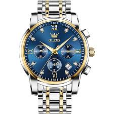 OLEVS Men's Luxury Classic Chronograph Waterproof Stainless Steel Strap