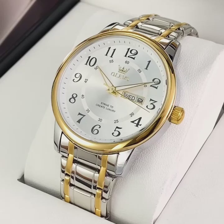 OLEVS 2891 Men's Waterproof Wristwatch With Roman Numeral Dial