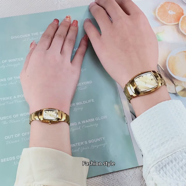 7006cp Couple Gold Wristwatch Tungsten Steel